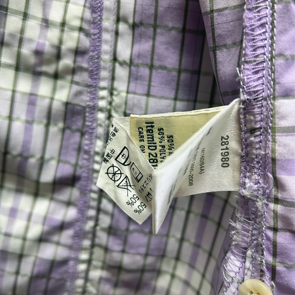 LL Bean Utility Shirt Top Blouse Nylon Fishing Hunting Hiking Lavender Plaid - Picture 13 of 15